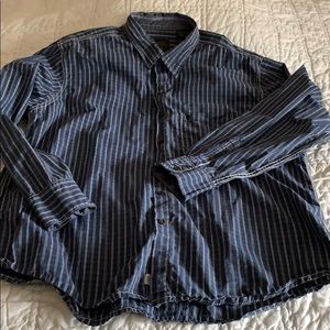 Timberland double stitched blue button down XL